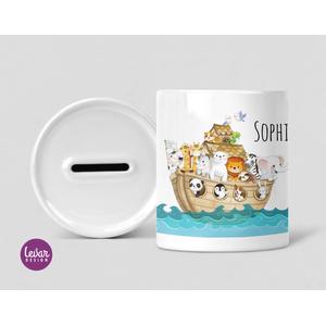 Spardose | Arche Noah personalisiert | Tolle Spardose für Kinder | Artikelnummer: 6858-7363-2446
