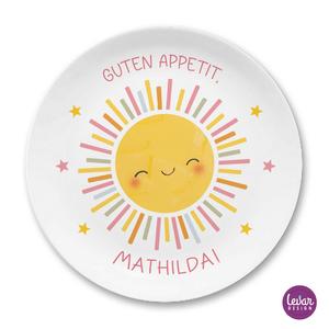Kinderteller Sonne | Hochwertiges Kindergeschirr aus Melamin, BPA frei | Artikelnummer: kitelleisbaer18