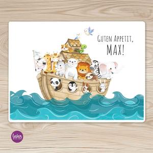 Personalisiertes Tischset, Platzset - Arche Noah | Abwischbares Tischset mit Namen personalisiert | Artikelnummer: 68142087 -1