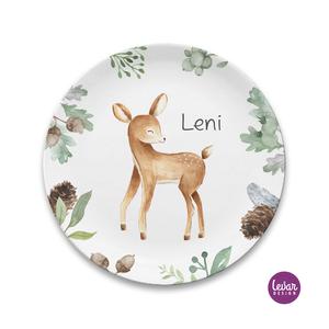 Kinderteller Waldtiere | Großer Teller aus Melamin BPA frei | Artikelnummer: 60829