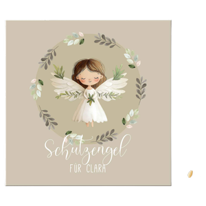 Schutzengelbild für Kinder | Personalisiertes Geschenk zur Geburt oder Taufe für Babys | Artikelnummer: druckclara