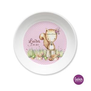 Melaminteller Schale Eichhörnchen | Kinderteller mit Namen BPA frei | Artikelnummer: 1235698
