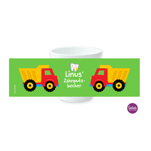 Zahnputzbecher Lastwagen | Zahnbecher aus Melamin, BPA frei und hergestellt in Deutschland | Artikelnummer: 127876873