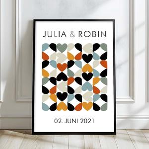 Personalisierte Wohnposter | Bauhaus Stil | Aquarell Fineartkunstdruck mit Namen personalisiert | Artikelnummer: 5655-0067-33434 5