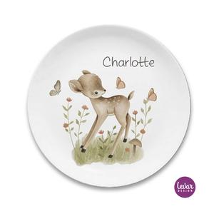 Personalisierter Kinderteller Waldtiere | Kinderteller mit Namen BPA frei | Artikelnummer: 65605639