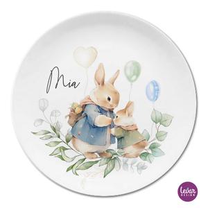 Osterteller Hase Kinderteller | Großer Teller aus Melamin  | Artikelnummer: kiteba18 -7 Kopie