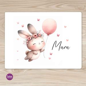 Hase - Tischset Platzset  | Platzset mit eigenem Namen personalisiert | Artikelnummer: 68142087 -3