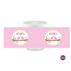 Becher, Kindertasse Vögel  | Kindergeschirr aus hochwertigem Melamin, BPA frei | Artikelnummer: kirassvoerosa