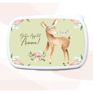 Personalisierte Brotdose | Reh | Tolle Brotdose mit Namen personalisiert | Artikelnummer: 3021-0005-0058