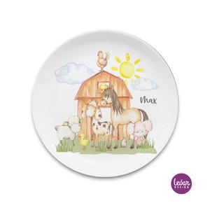 Bauernhof - Farm- Kinderteller | Großer Teller aus Melamin  | Artikelnummer: 0178-2057-1860