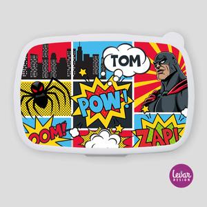 Brotdose Superhero für Kinder  | Superhelden Brotdose mit Namen personalisiert | Artikelnummer: 2127-2382-4347