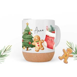 Nikolaus Weihnachtstasse Keramik Kork  | Tasse to go mit Deckel  | Artikelnummer: 2043-5551-5331 228