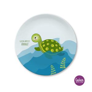 Kinderteller Schildkröte | Großer Teller aus Melamin  | Artikelnummer: 60823