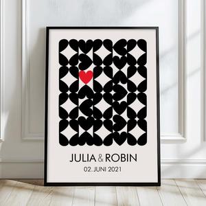 Personalisierte Wohnposter | Geschenk Hochzeit | Aquarell Fineartkunstdruck mit Namen personalisiert | Artikelnummer: 5655-0067-33434
