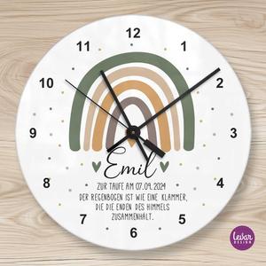 Wanduhr Regenbogen mit Gedicht | Leise Wanduhr für Kinder mit Namen personalisiert | Artikelnummer: 3602-3016-6138 Kopie