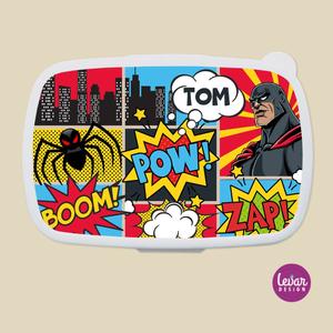Brotdose Hero für Kinder  | Tolle Brotdose mit Namen personalisiert | Artikelnummer: 2127-2382-4347