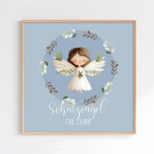 Schutzengel Kunstdruck für Mädchen von Levar Design | Personalisiertes Geschenk zur Geburt oder Taufe  | Artikelnummer: 9102656 200