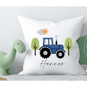 Kissen | Traktor mit Füllung  | Personalisiertes Geschenk Kind zur Geburt | Taufe | Artikelnummer: 8886-8026-5448