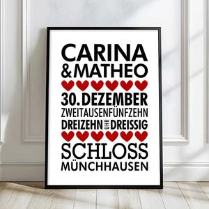 Personalisiertes Poster zur Hochzeit | Hochwertiger Aquarell Fineartkunstdruck  | Artikelnummer: 5655-0067-33434 5 Kopie 2