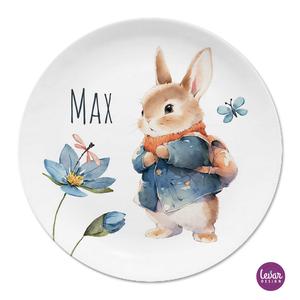Osterteller Hase Kinderteller | Großer Teller aus Melamin  | Artikelnummer: kiteba18 -3 Kopie