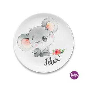 Kinderteller mit Name Koala | Kinderteller mit Namen personalisierbar aus Melamin, BPA frei | Artikelnummer: 3213-4320-0207 -1