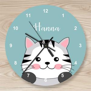 Kinderzimmer Uhr Katze | Wanduhr für Kinder | Artikelnummer: 125555272