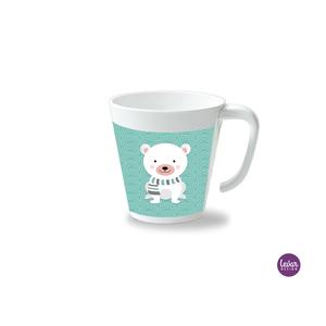 Kinderbecher mit Henkel, Eisbär  | Henkelbecher groß, 325 ml,  Ø 9,7 cm, Höhe 10 cm | Artikelnummer: henkbecheisbaer -1