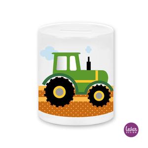 Personalisierte Spardose | Traktor | Keramikspardose für Kinder | Artikelnummer: 1354-4853-8666