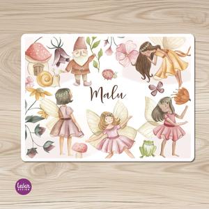 Personalisiertes Tischset, Platzset - Feenwelt  | Abwischbares Tischset mit Namen personalisiert | Artikelnummer: 3141-2001-7564