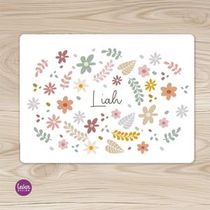 Personalisiertes Tischset, Blumen | Platzset mit eigenem Namen personalisiert | Artikelnummer: 123908447