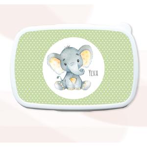 Brotdose für Mädchen und Jungen | Elefant | Personalisierte Geschenkidee für Kinder | Tolle Brotdose mit Namen personalisiert | Artikelnummer: 107138423 -2