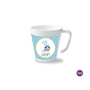 Kinderbecher mit Henkel, Geburtstag  | Henkelbecher groß, 325 ml,  Ø 9,7 cm, Höhe 10 cm | Artikelnummer: henkbechzahl -1