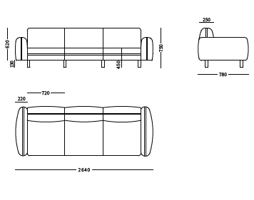 3-Sitzer Sofa BEAN