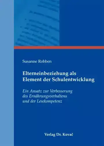 Susanne Robben: Elterneinbeziehung als Element der Schulentwicklung