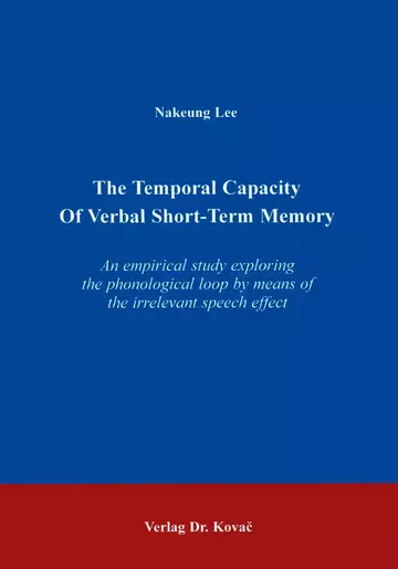 Lee: The temporal capacity of verbal short-term memory