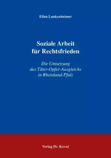 Ellen Lunkenheimer: Soziale Arbeit für Rechtsfrieden