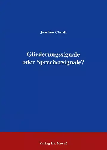 Christl: Gliederungssignale oder Sprechersignale