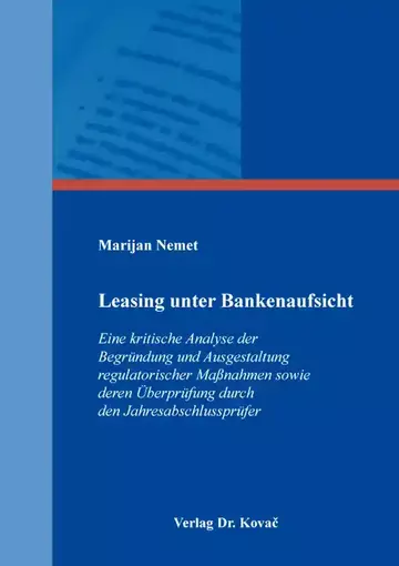 Marijan Nemet: Leasing unter Bankenaufsicht