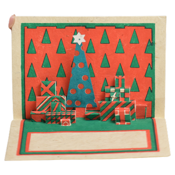 Grußkarte – Weihnachtszimmer Lokta Papier – Panoramakarte – 15,6 x 11cm - 10g