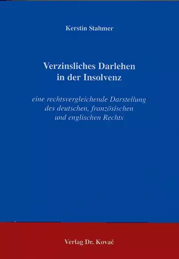 Stahmer: Verzinsliches Darlehen in der Insolvenz