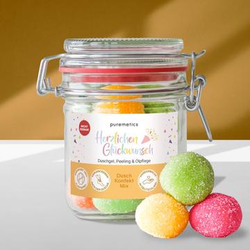 puremetics 3in1 Dusch-Konfekt "Herzlichen Glückwunsch"