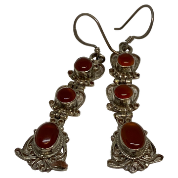 Silberohrring mit Falkenauge 