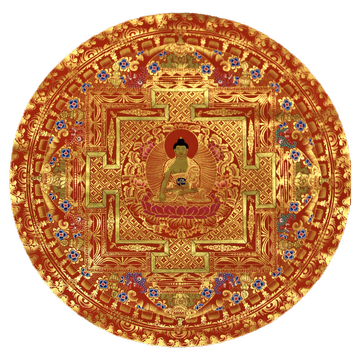 Thangka – Buddha Shakyamuni – Mandala – 23x23cm