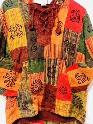 Nepal Ethno Yoga Hemd/Bluse – Batik – mehrfarbig – Unikate