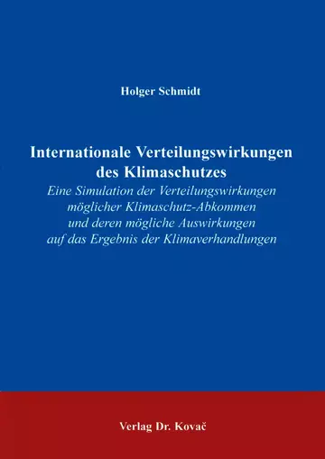 Schmidt: Internationale Verteilungswirkungen des Klimaschutzes