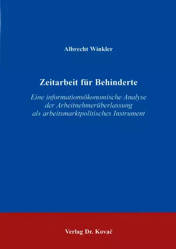Winkler: Zeitarbeit für Behinderte
