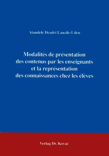 Dradri: Modalités de présentation des contenus par les enseignants et la représentation des connaissances chez les élèves