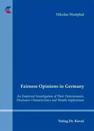 Nikolas Westphal: Fairness Opinions in Germany