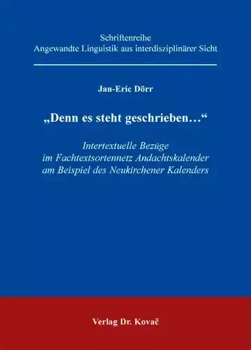 Jan-Eric Dörr: „Denn es steht geschrieben…“