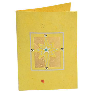 Grußkarte – Weihnachtsmotiv im Quadrat Lokta Papier – versch. Farben – 15,5 x 11cm – 10g